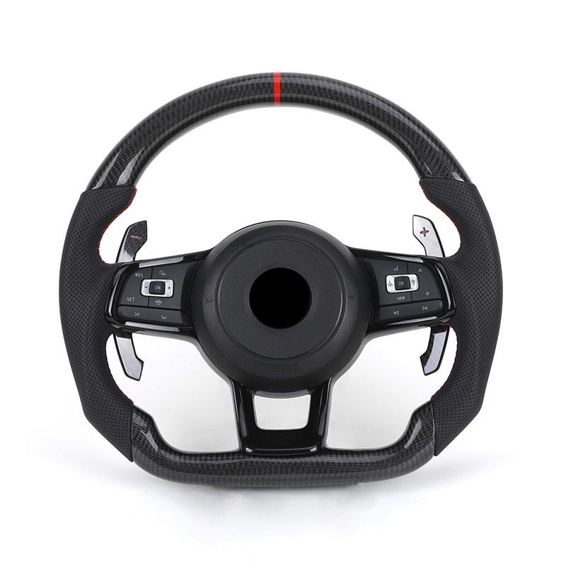 Volante de fibra de carbono para V W Polo Golf R MK6 MK7 GTi